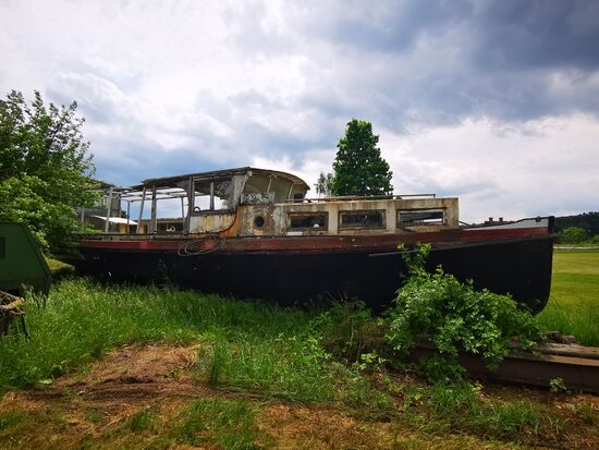 Erstes Schiff, MS Thüringen, auf der Bleilochtalsperre, 1932