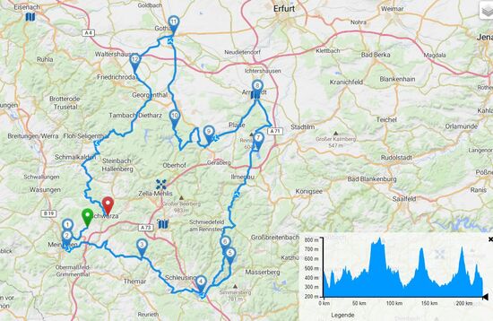 265 Kurven sind wir heute gefahren (ich wusste nicht, dass es dafür auch Apps gibt  )