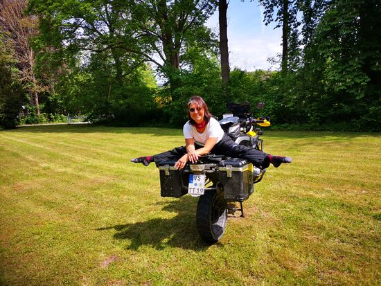 Dehnungsübungen gehen auch "on-bike"