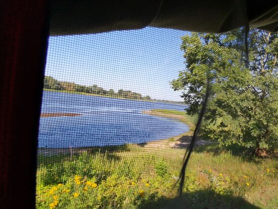 Der Ausblick beim Aufwachen.