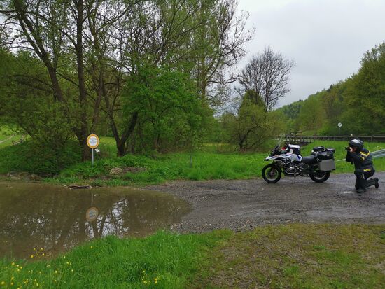 die Action-Pfütze zwischen Meiningen und Kühndorf