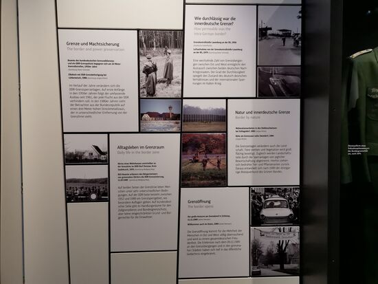 5 Themenbereiche werden hier behandelt: 
Grenze und Machtsicherung
Wie durchlässig war die innerdeutsche Grenze?
Natur und innerdeutsche Grenze
Alltagsleben im Grenzraum
Grenzöffnung
