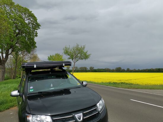 Flucht gelungen  Regengebiet hinter mir, Sonne vor mir