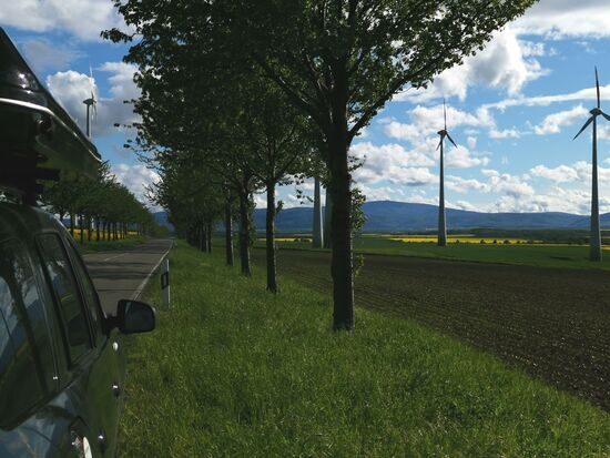 Erster Blick auf den Brocken.