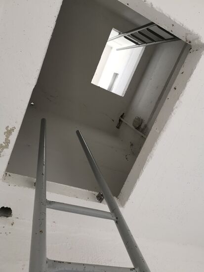 über Leitern, die "mehr als senkrecht" stehen, kommt man nach oben...