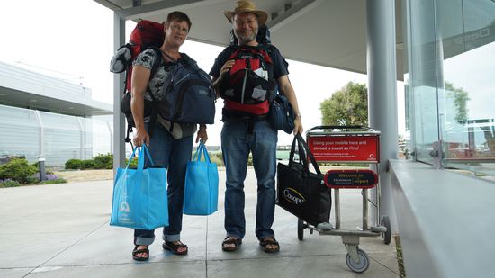 Christchurch - Airport: schwer beladen gehts leider wieder heim.....