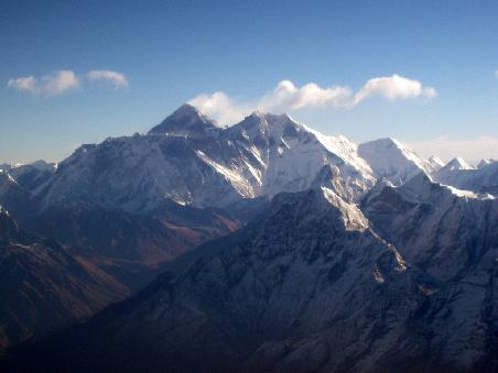 The summit of Mount Everest 8848 m