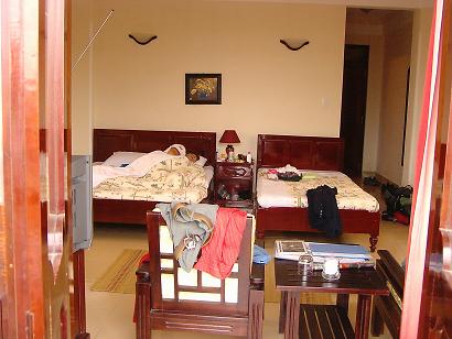 Unser Zimmer im 4. Stock mit wunderschoenem Blick ueber die Stadt