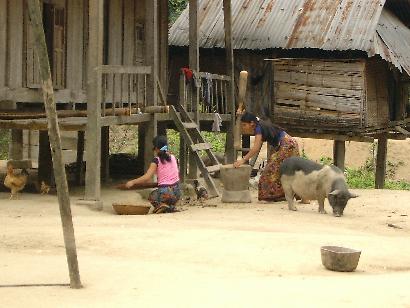 weiterer Zwischenstopp: "urspruengliches" Dorf zum Fotografieren nahe der laotischen Grenze;