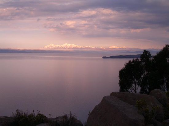 Cordillera Real im Sonnenuntergang