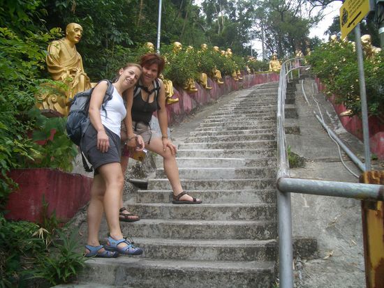 Stufen über Stufen und hunderte goldene Buddhisatvas