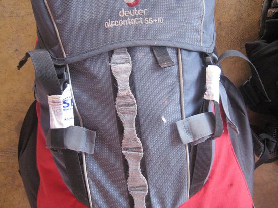 Mein ordentlich versiegelter Rucksack