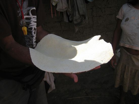 Wir dann das "Casabe" (Indianerbrot) gemacht.