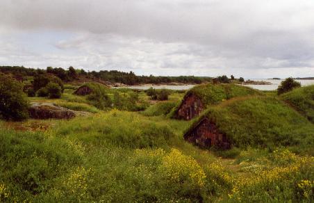 "Grashügelhäuser" auf Soumenlinna Island