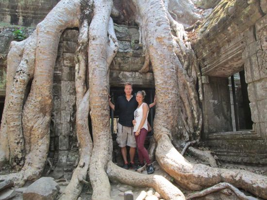 Ta Prohm Tempel, im Laufe der Zeit vom Dschungel überwachsen.