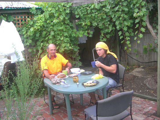 Andi und Christian in meinem Garten