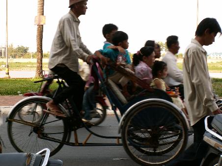 Vollbeladenes Cyclo - Mann, sind die Dinger bequem!