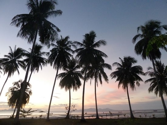 Sonnenaufgang, direkt vor unserer Beach Villa