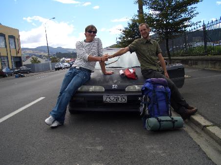 Abschied von Michael und seinem Honda, mit denen ich 13 Tage meiner Reise verbracht habe
