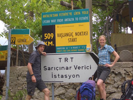 Der Start in Hisarcandir bei km 0 im Hinterland.