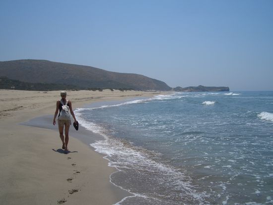 Neben Ruinen liegen auf dem Lykischen Weg jede Menge Strandabschnitte. Hier der 20 km lange Strand von Patara.