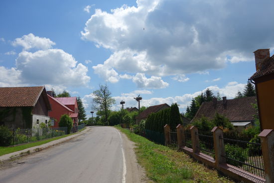 Störche bestimmen das Bild der Dörfer, die im Moment alle ihre Jungen großziehen.