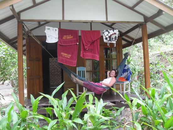 ja, auch ich durft mal in der Haengematte liegen