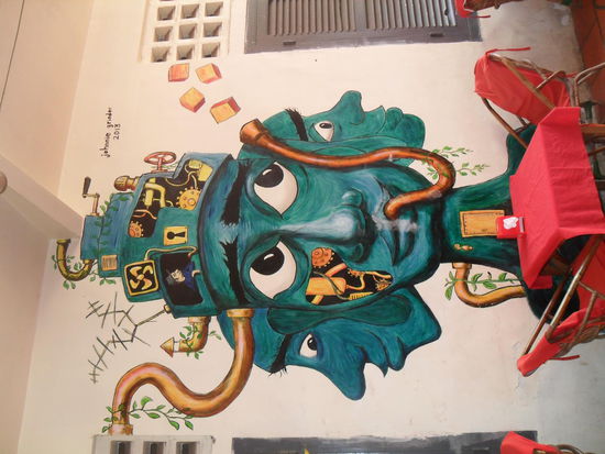 tolle Wandmalerei in den Straßen Siem Reap´s