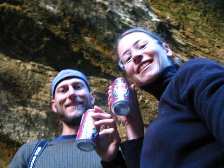 Ein Overhang-Bierchen