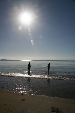 morgendliches Bad im Meer