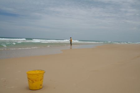 Ein Kuebel am Teewah-Beach