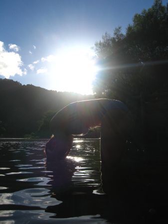 Drignend notwendiges Bad im Whanganui River