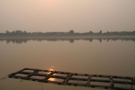 Fischfarm im Mekong
