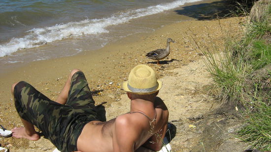 So geil die Ente...hat mir dreimal in den Fuss geschnabelt