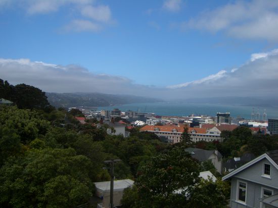 wellington von oben mit dem cable car