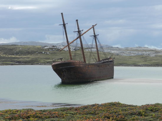 Wrack der Lady Elizabeth (Liz genannt) auf der Sandbank