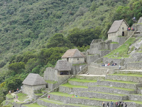 Gut zu erkennen sind die terassenförmige Anlagen