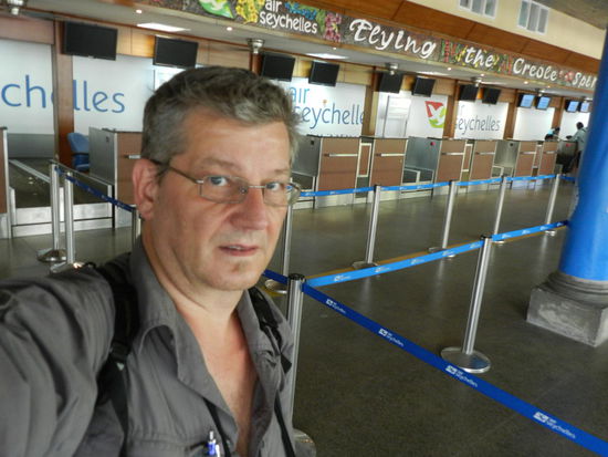 Ich liebe selfies: hier bei der Ankunft auf Mahe