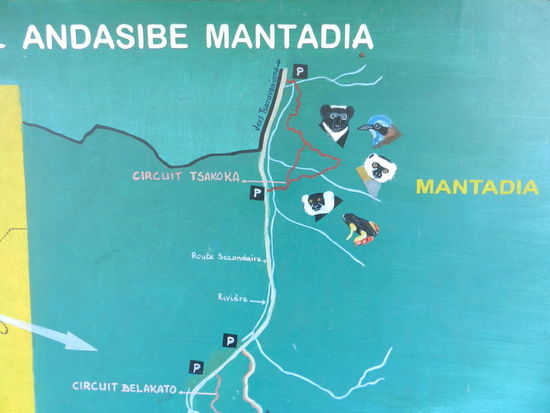 Karte des nördlich gelegenen Mantadia-Parks...