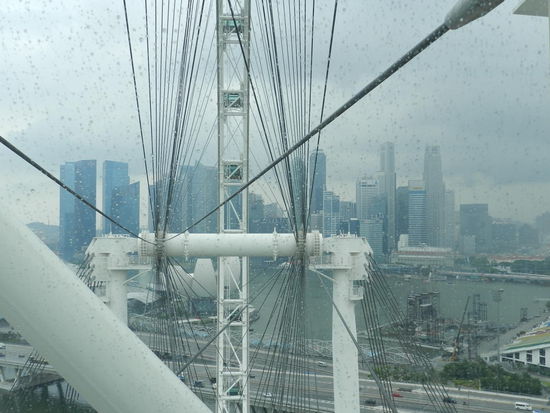 Es gibt einen herrlichen Ausblick auf die Skyline von Singapur