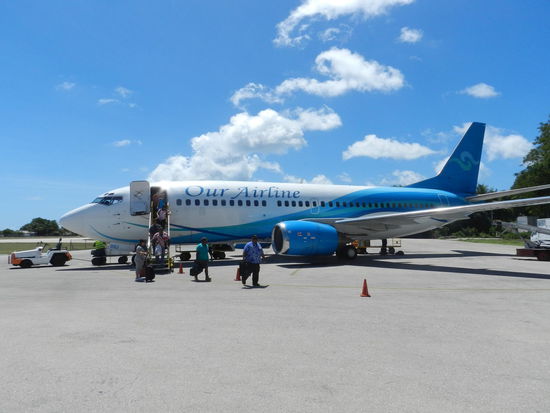 Ankunft mit der einzigen 737 von Our Airline auf Nauru