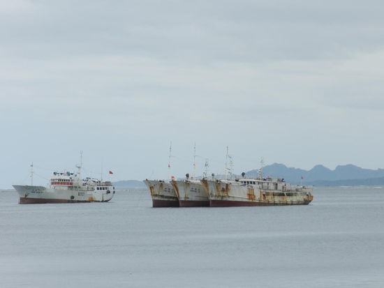 Taiwanesische Trawler liegen auf Reede vor Suva