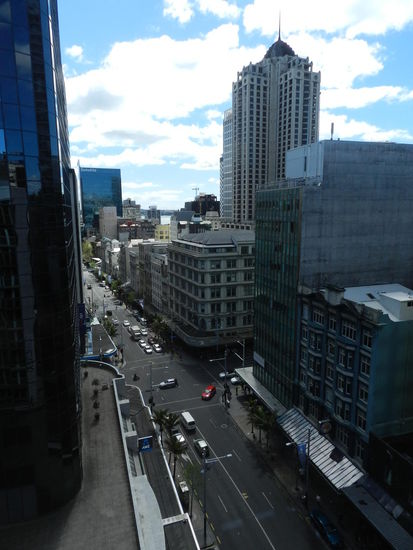 Blick aus dem X-Base-Hostelzimmer