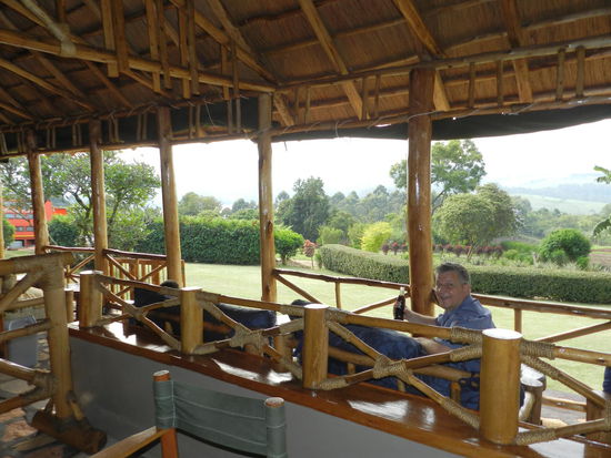 Im Camp beim Feierabendbier