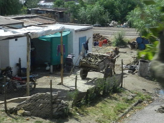 Auf den Dörfern gibt es auch noch Pferdefuhrwerke