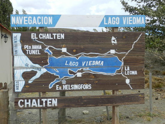 Übersicht zum Lago Viedma, dem Gletschersee