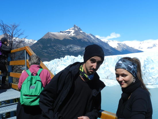 Nele und Volker vor dem Perito Moreno