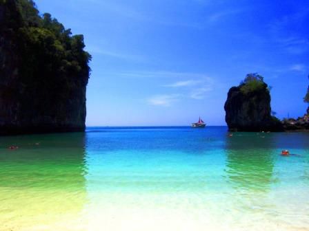 Die Badebucht von Koh Hong hier dürfen keine Boot rein