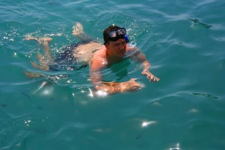Torsten nach dem Fische fuettern, ich glaube man siehts ihm an