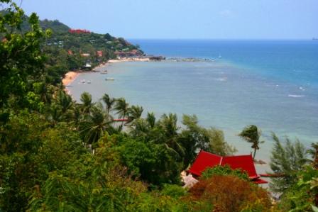 Blick auf den Strand Haad Rin Nai
( Sunset Beach )